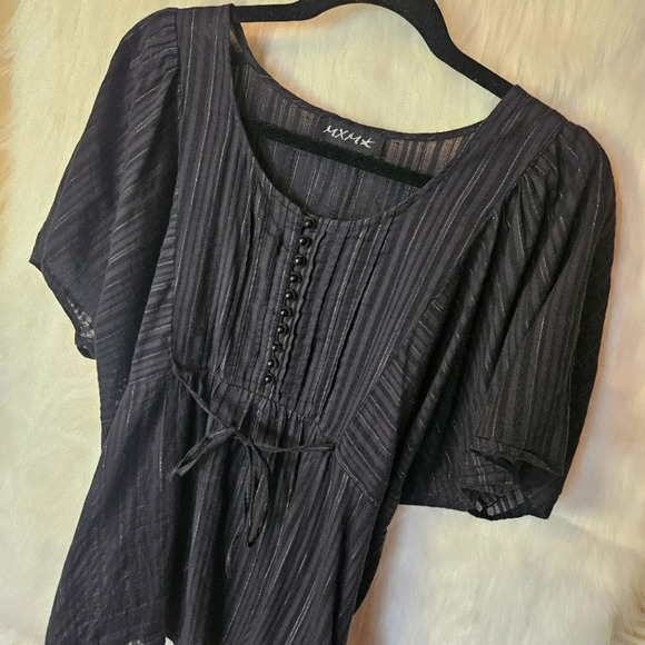 MXMK Black & Silver Pinstriped Tunic (NWOT) - Picture 2 of 6